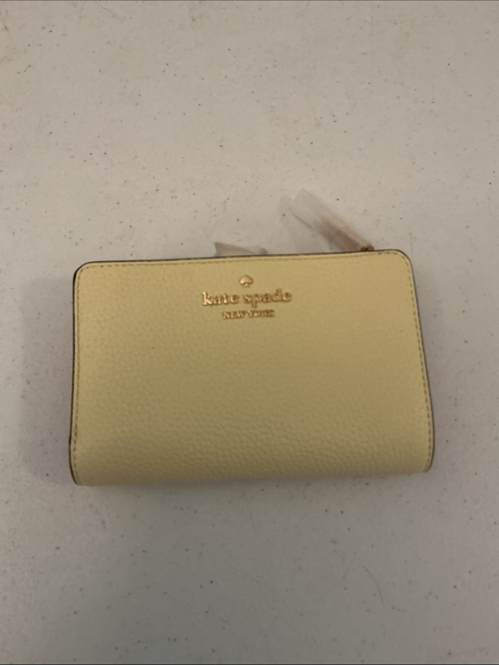 Kate Spade Pebbled Leather Medium Bifold Wallet Lemon/Yellow